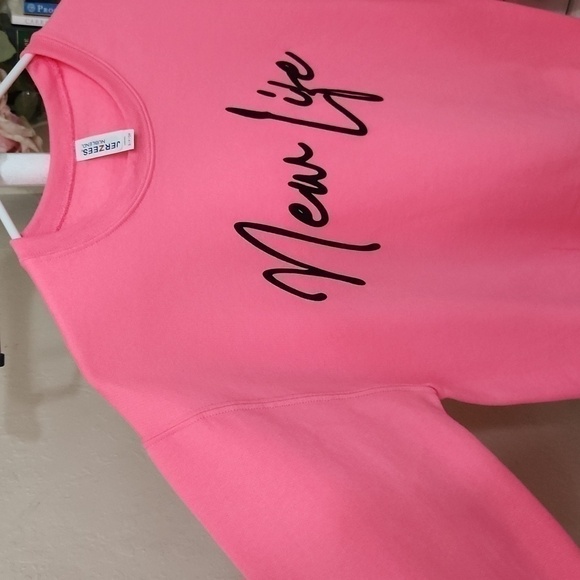 New Oversized Grafic Sweater New Life Blokecore Y2k Pink Size Small Blokecore - Picture 5 of 5